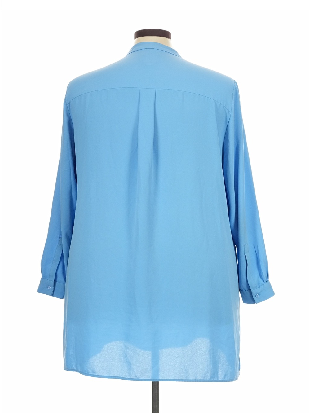 Anne Klein Sky Blue Long Sleeve Tunic Blouse - Picture 2 of 4